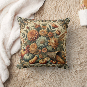 Vintage Rustic Farmhouse Fall Autumn Country Throw Pillow
