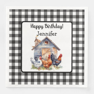 Vintage Rustic Farmhouse Style Birthday Paper Dinner Napkins