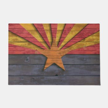 Vintage Rustic Flag Of Arizona Doormat by clonecire at Zazzle