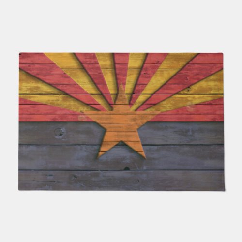 Vintage Rustic Flag of Arizona Doormat