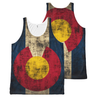 Vintage Rustic Flag Of Colorado All Over Print Tank Top Vintage Rustic Flag Of Colorado All Over Print Tank Top
