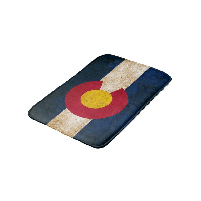 Vintage Rustic Flag of Colorado Bathroom Mat (Angled)