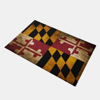 Vintage Rustic Flag Of Maryland Doormat by clonecire at Zazzle