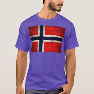 Vintage Rustic Flag Of Norway Norge Norwegian T-Shirt