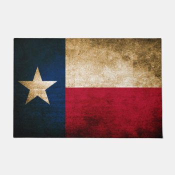 Vintage Rustic Flag Of Texas Doormat by clonecire at Zazzle