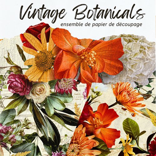 Vintage Rustic Floral Botanical Decoupage Wrapping Paper Sheets