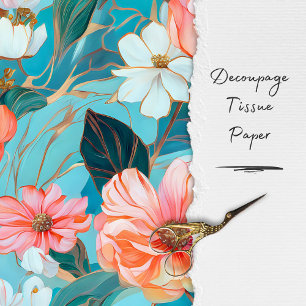 Vintage Rustic Floral Decoupage Tissue Paper