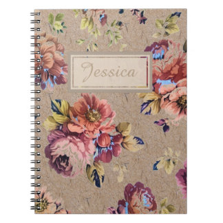 Vintage Rustic Floral Notebook