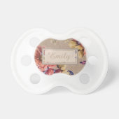 Vintage Rustic Floral Pacifier (Front)