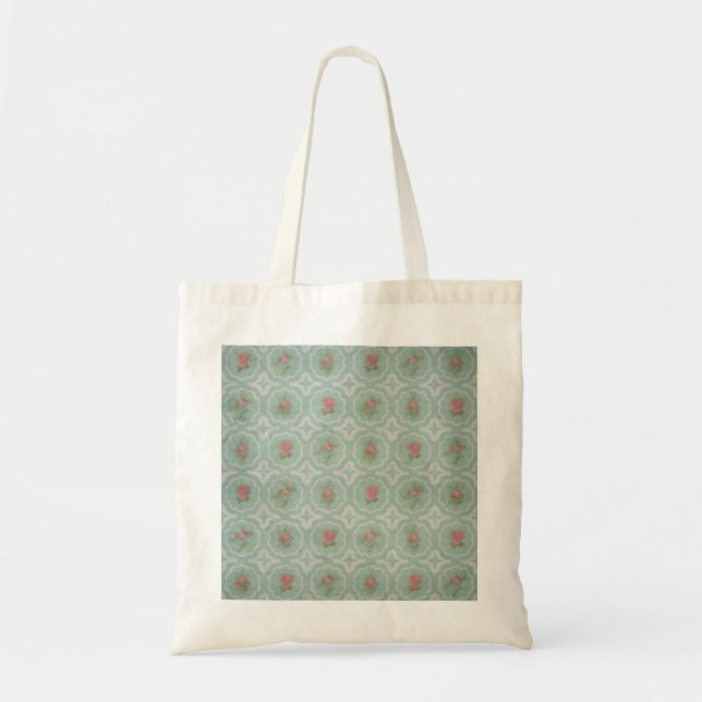 Vintage Rustic Floral Pattern Tote Bag (Front)