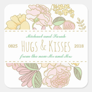 Vintage Rustic Floral Spring Wedding Favor Sticker