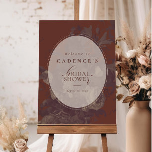 Vintage Rustic Floral Terracotta Bridal Shower Foam Board