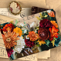Vintage Rustic Floral Texture Decoupage Tissue Paper