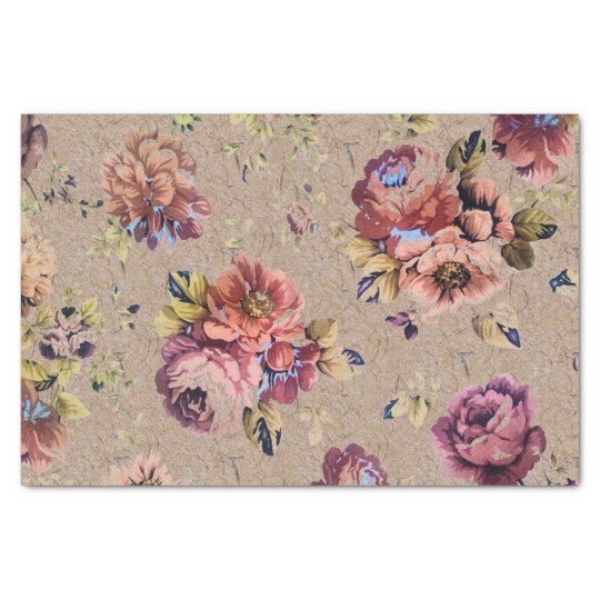 Vintage Rustic Floral Tissue Paper