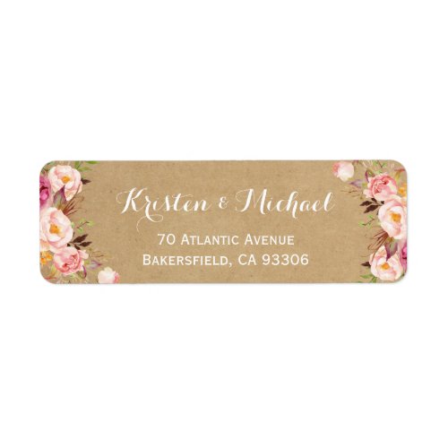 Vintage Rustic Floral Wrapping Kraft Label