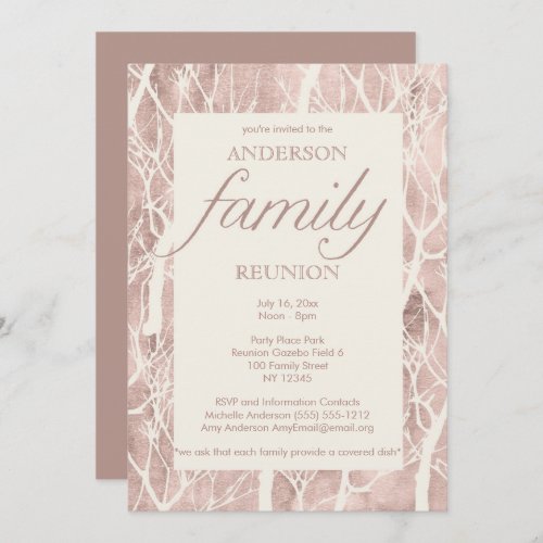 Vintage Rustic Forest Family Tree Reunion Invitation