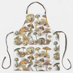 Vintage Rustic Forest Mushrooms Apron