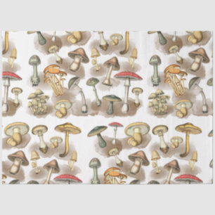 Vintage Rustic Forest Mushrooms Tissue Paper