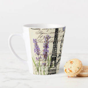 vintage rustic french butterfly paris eiffel tower latte mug