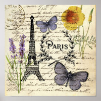 vintage rustic french butterfly paris eiffel tower