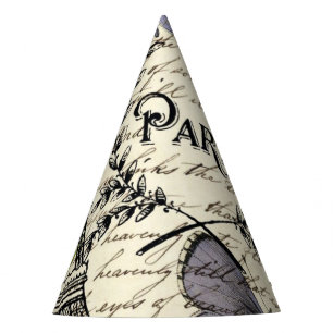 vintage rustic french eiffel tower Paris Party Hat