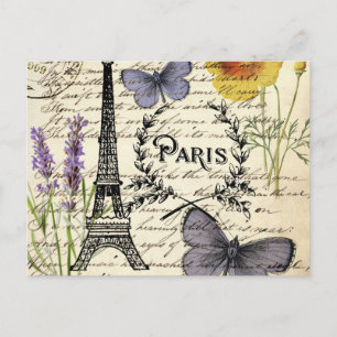 vintage rustic french eiffel tower Paris Party Postcard