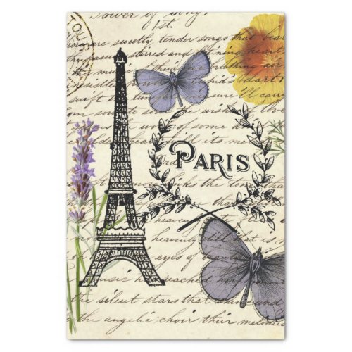 vintage rustic french eiffel tower Paris Party Tissue Paper