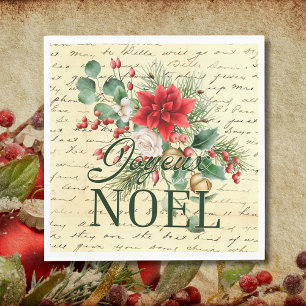 Vintage Rustic French Joyeux Noel Napkins