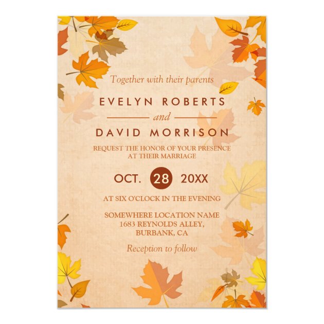 Fall in Love - 22 Autumn Wedding Invitation Ideas | Mimoprints
