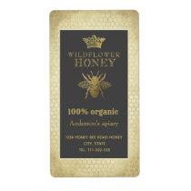 Vintage rustic gold crown queen bee honey jar label Vintage rustic gold crown queen bee honey jar label