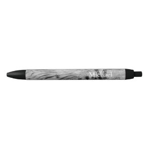 Vintage rustic gray black burnt wood Monogram Pen