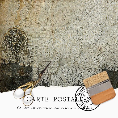 Vintage Rustic Gray Lace Texture Decoupage  Tissue Paper