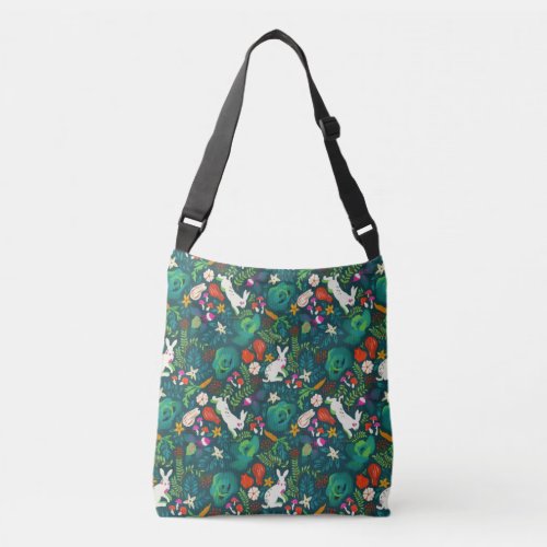 Vintage Rustic Greenery Bunny Floral Garden  Crossbody Bag