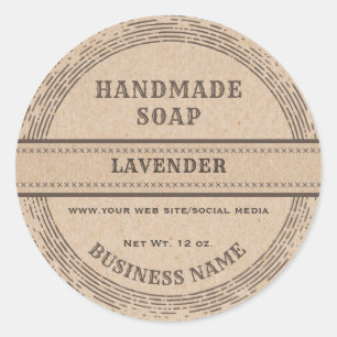 Vintage rustic handmade cardboard soap label