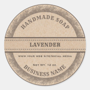 Vintage rustic handmade cardboard soap label