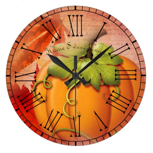 Vintage Rustic Home Sweet Home Country Autumn Large Clock