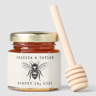 Vintage Rustic Honey Bee Custom Wedding Jar Favors