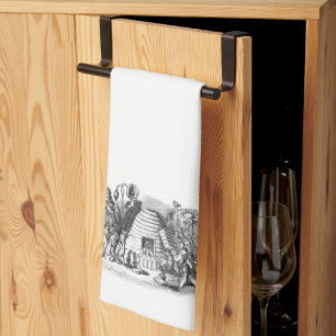 Vintage Rustic Honey Bee Hive Kitchen Towel