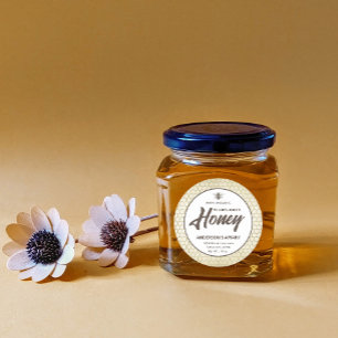 Vintage rustic honeybee honey jar label