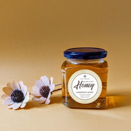 Vintage rustic honeybee honey jar label