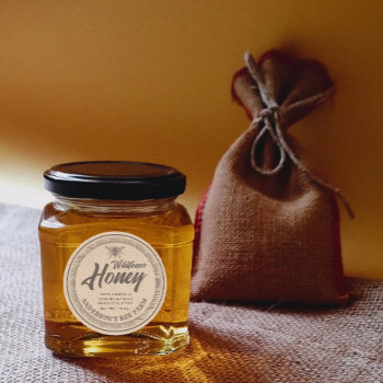 Vintage Rustic Kraft Bee  Honey Jar Label by Makidzona at Zazzle