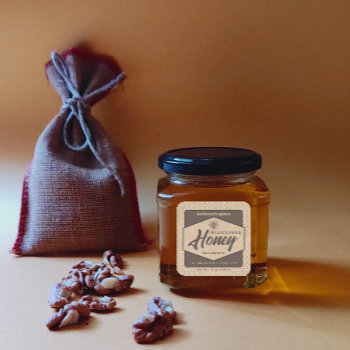Vintage Rustic Kraft Honey Bee Honey Jar Label by Makidzona at Zazzle