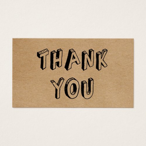 Vintage Rustic Kraft Thank You Card