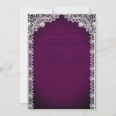 Vintage Rustic Lace Plum Purple Islamic Wedding Invitation (Back)