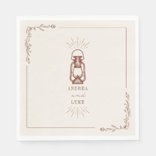 Vintage Rustic Lantern Terracotta Wedding Napkins