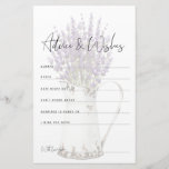 Vintage Rustic Lavender Advice Card Bridal Shower<br><div class="desc">Vintage Lavender.  Advice & Wishes. Shower.</div>