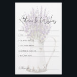 Vintage Rustic Lavender Advice Card Bridal Shower<br><div class="desc">Vintage Lavender.  Advice & Wishes. Shower.</div>