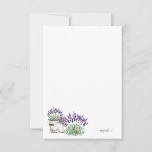 Vintage Rustic Lavender Custom Name Blank Thank You Card