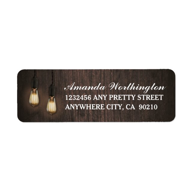 Vintage Rustic Lights Chic Wedding Address Labels (Front)