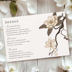 Vintage Rustic Magnolia Wedding Details RSVP Card